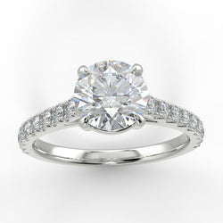 18ct Platinum Eco 4 Round Brilliant cut Side Diamond Ring with 1.03-CARAT Round DIAMOND