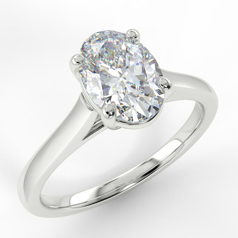 Eco 4 Oval Cut Solitaire Diamond Ring