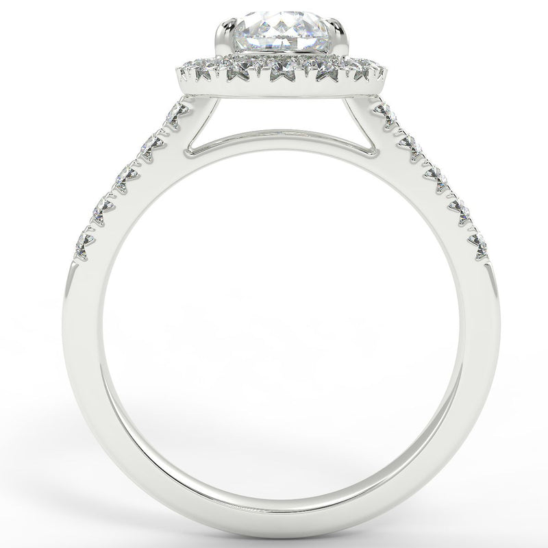 Eco 5 Pear Cut Halo Diamond Ring