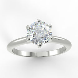 Eco 5 Round Brilliant Cut Solitaire Diamond Ring with 2.50-CARAT Round DIAMOND