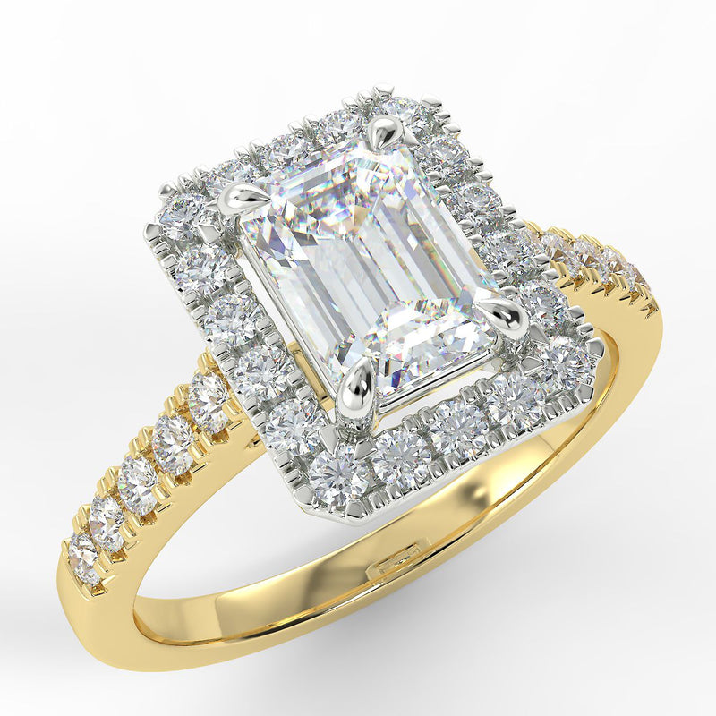 Eco 5 Emerald Cut Halo Diamond Ring