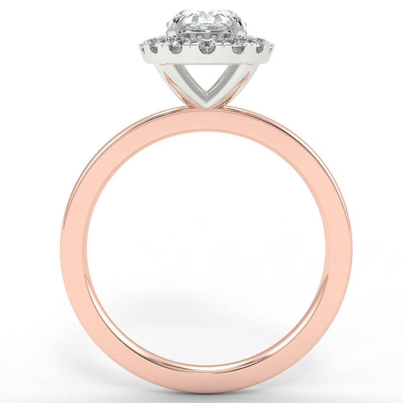 Eco 6 Oval Cut Halo Diamond Ring