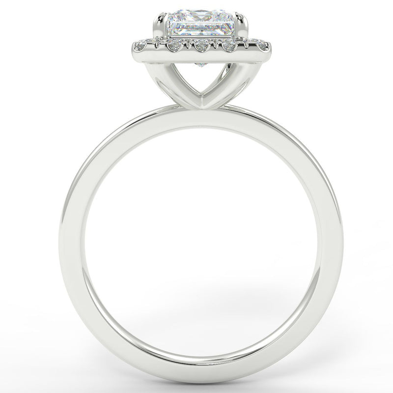 Eco 6 Princess Cut Halo Diamond Ring