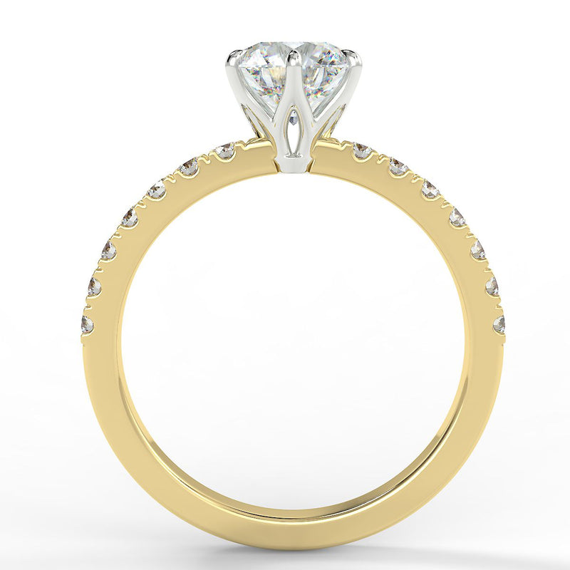 Eco 6 Round Brilliant Cut Side Diamond Ring