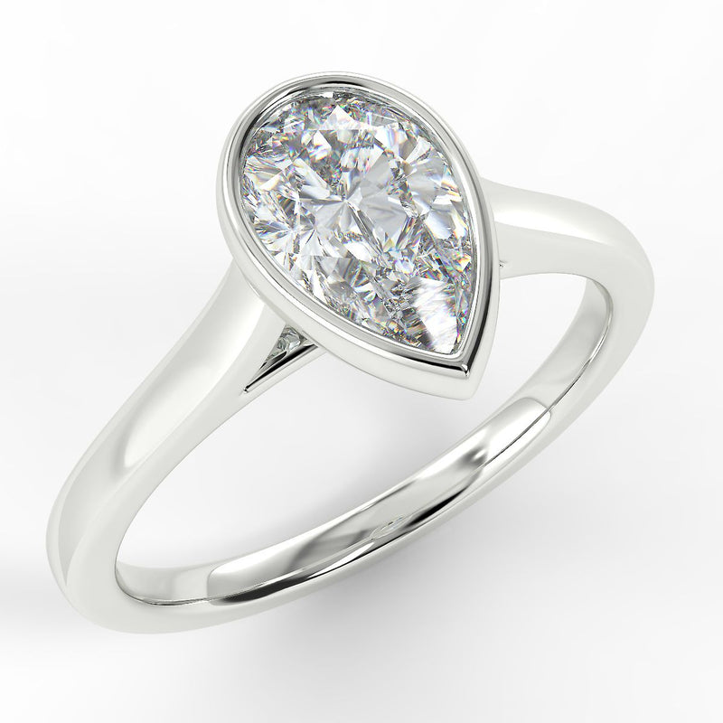 Eco 5 Pear Cut Solitaire Diamond Ring