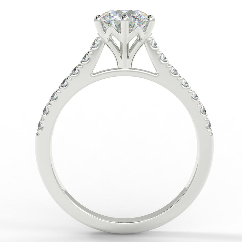 Eco 8 Round Brilliant Cut Side Diamond Ring