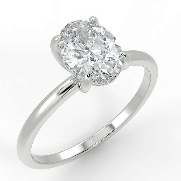 Eco 7 Oval Cut Hidden Halo Solitaire Diamond Ring – Eco Lab Diamonds