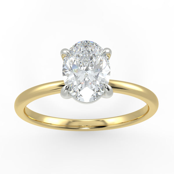 1.00ct E VS2 Oval cut solitaire ring