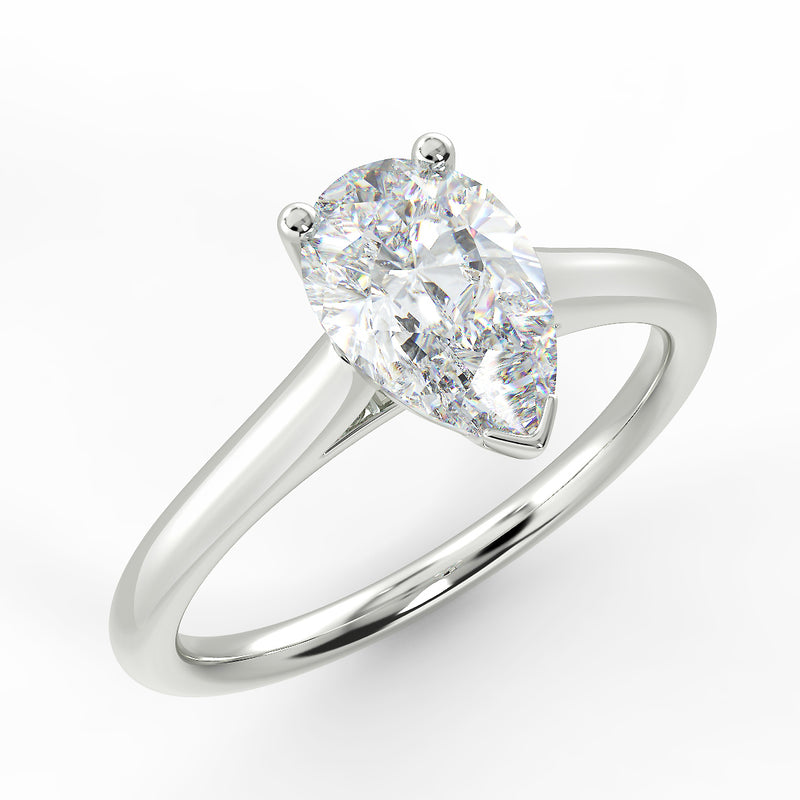 Eco 3 Pear Cut Solitaire Diamond Ring