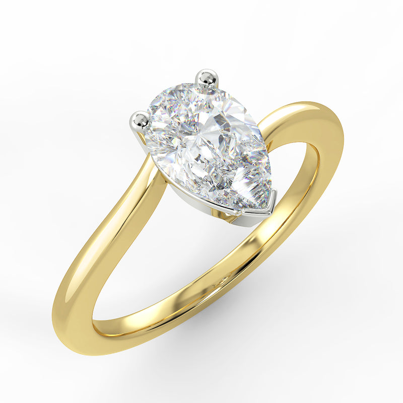 Eco 1 Pear Cut Solitaire Diamond Ring