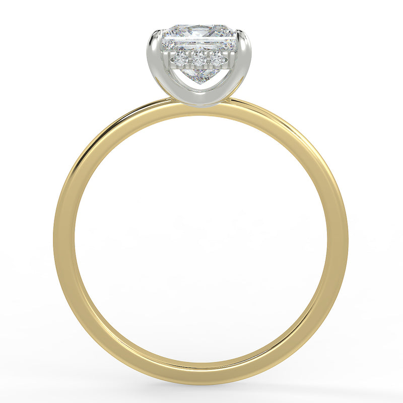 Eco 9 Princess Cut Hidden Halo Solitaire Diamond Ring