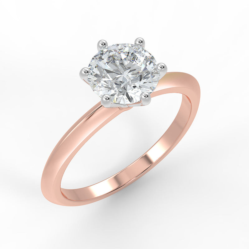 Rose gold deals solitaire diamond ring