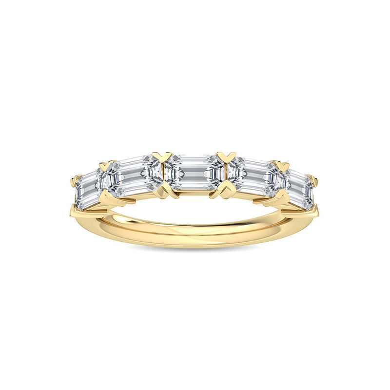 Eco lab diamond 5 stone emerald ring
