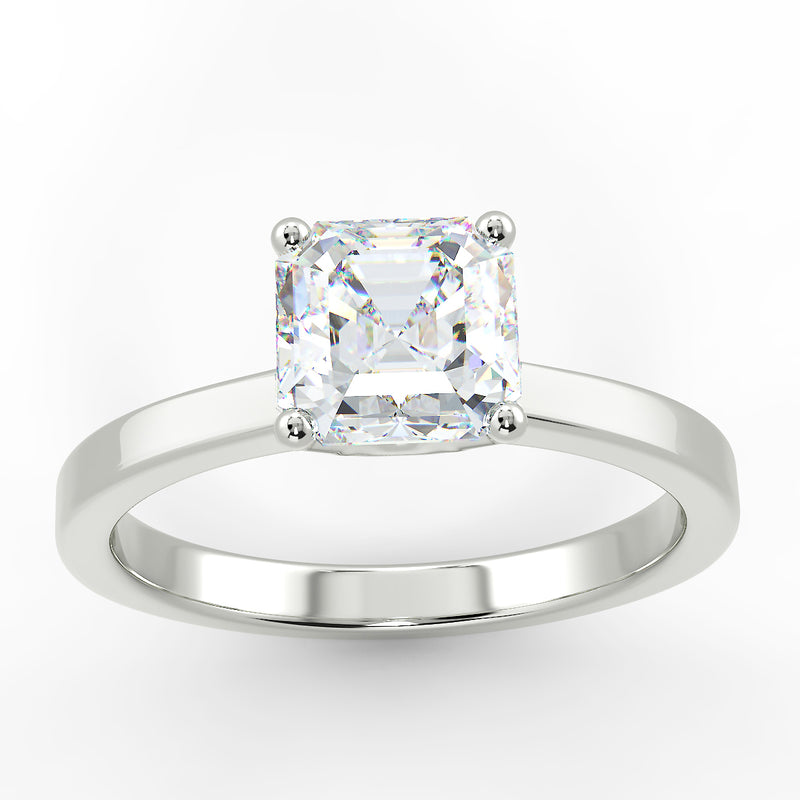 Eco 5 Asscher Cut Diamond Solitaire Ring