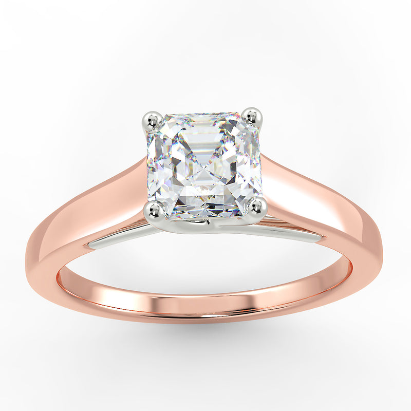 Eco 3 Asscher Cut Diamond Solitaire Ring