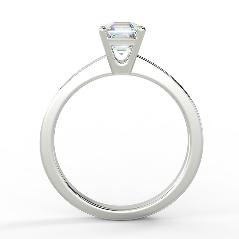 Eco 2 Asscher Cut Diamond Solitaire Ring