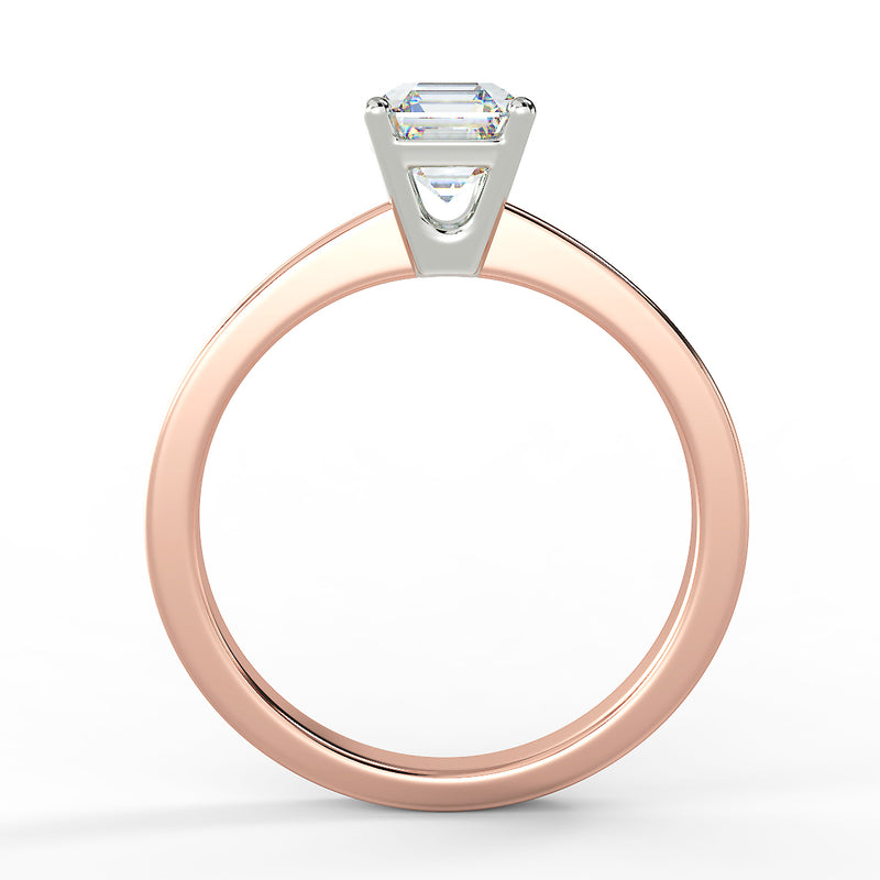 Eco 2 Asscher Cut Diamond Solitaire Ring
