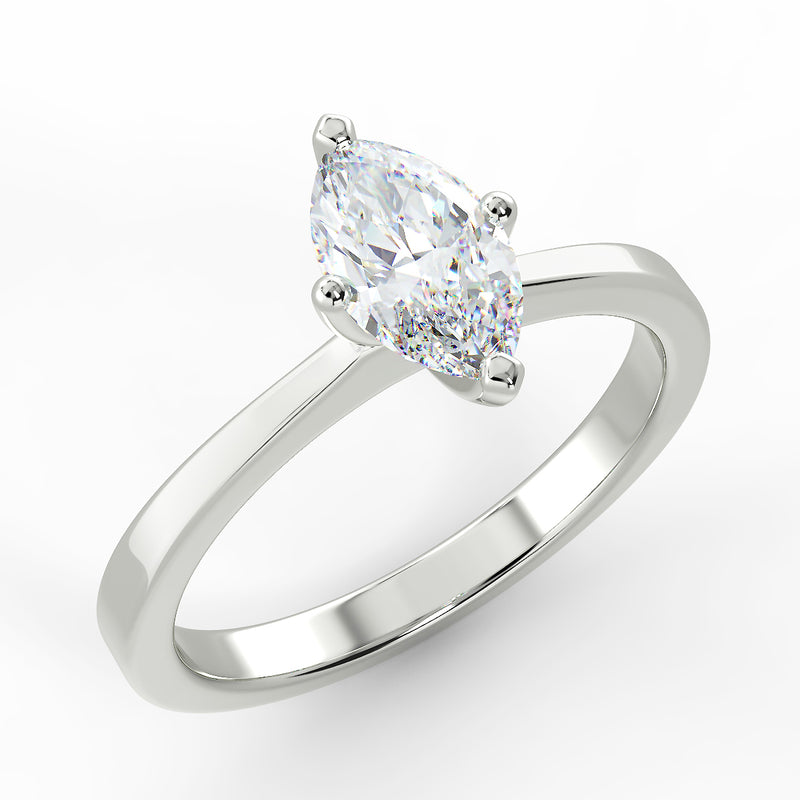 Eco 4 Marquise Cut Diamond Solitaire Ring