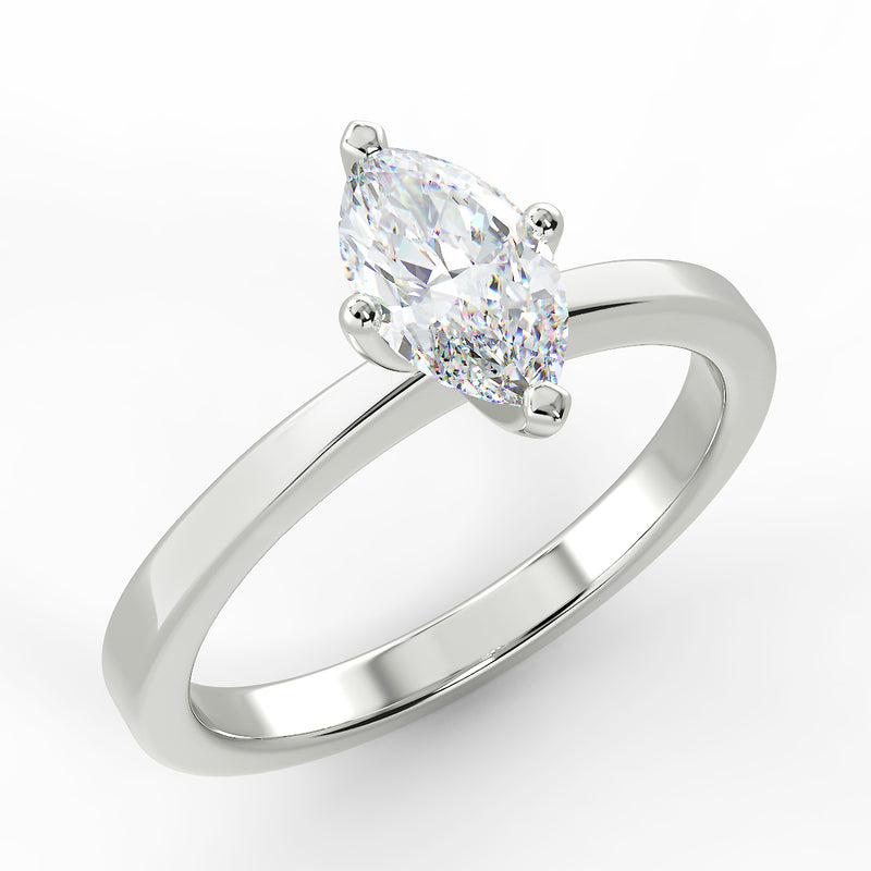 Eco 3 Marquise Cut Diamond Solitaire Ring
