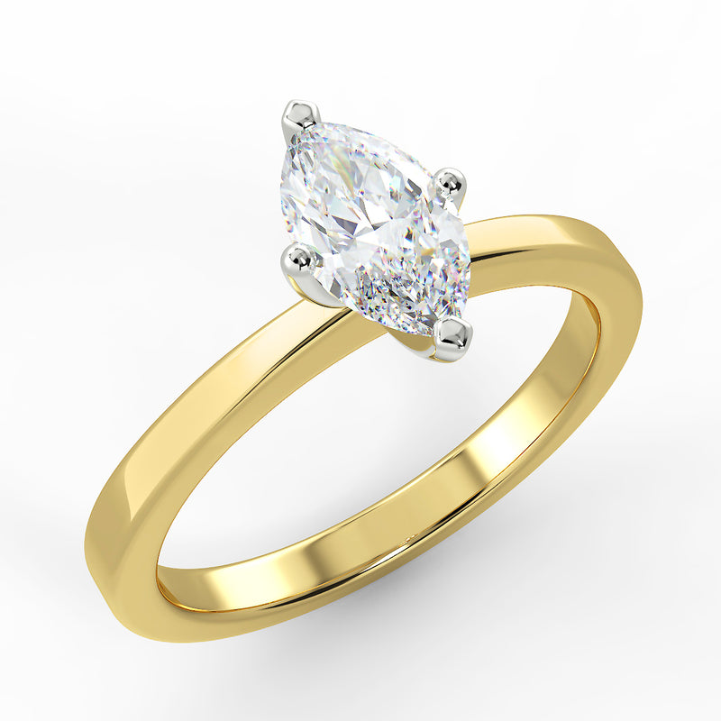 Eco 3 Marquise Cut Diamond Solitaire Ring