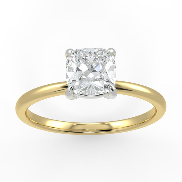 1.51ct F VS2 Cushion cut solitaire ring