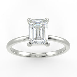 18ct Yellow Gold Eco 7 Emerald Cut Solitaire Diamond Ring with 1.00-CARAT Emerald DIAMOND