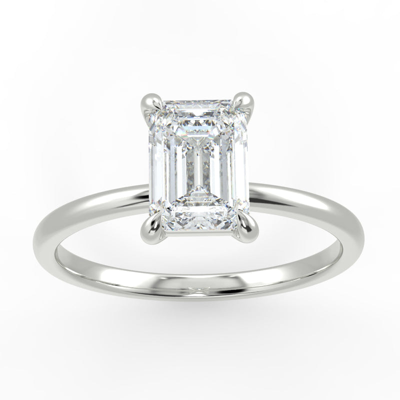 18ct Yellow Gold Eco 7 Emerald Cut Solitaire Diamond Ring with 1.00-CARAT Emerald DIAMOND