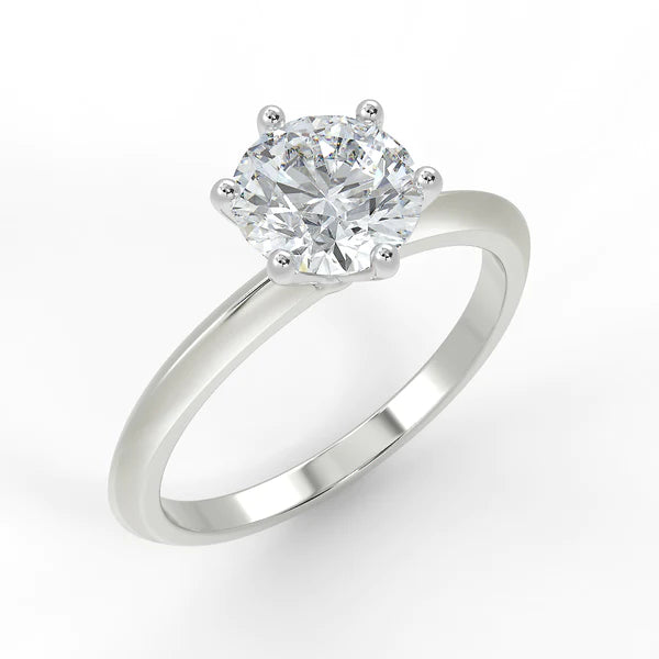 1.52ct F VS2 Round brilliant cut solitaire diamond ring